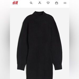 H&M black mock neck sweater dress. New with tags.